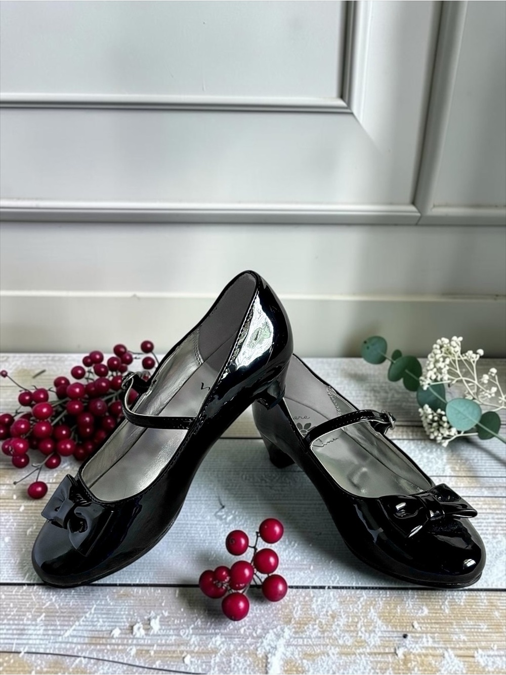 Flowers by Nina Little Girls Black Patent Dress Heels Size 2 - Picture 4 of 13